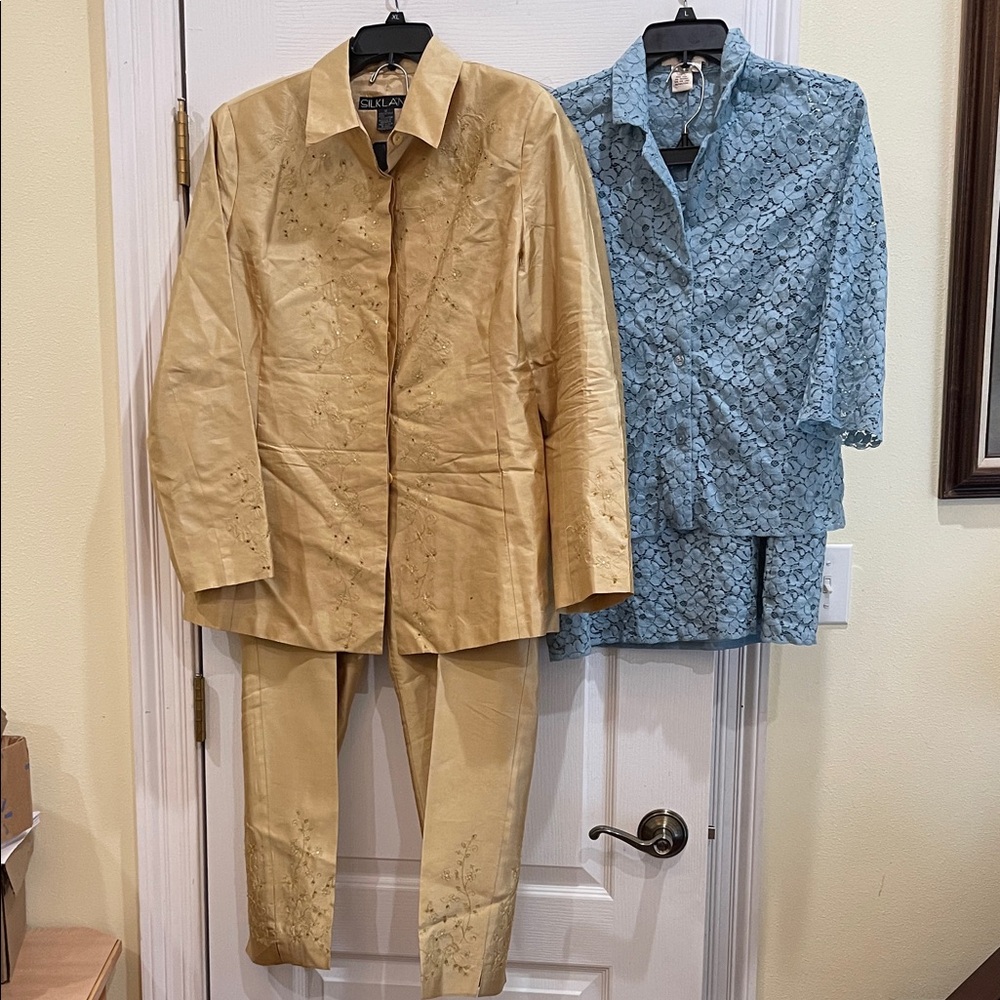 SilkLand Yellow and Blue Women’s  Suit Sets size 
12/L